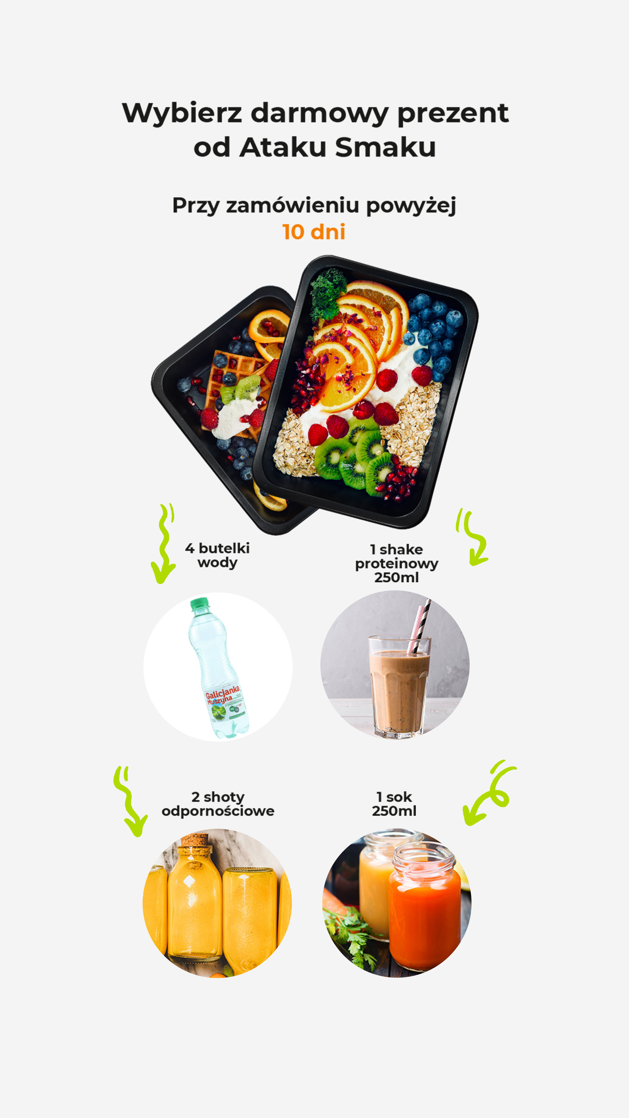 Wybierz darmowy prezent od Ataku Smaku przy zamówieniu powyżej 10 dni