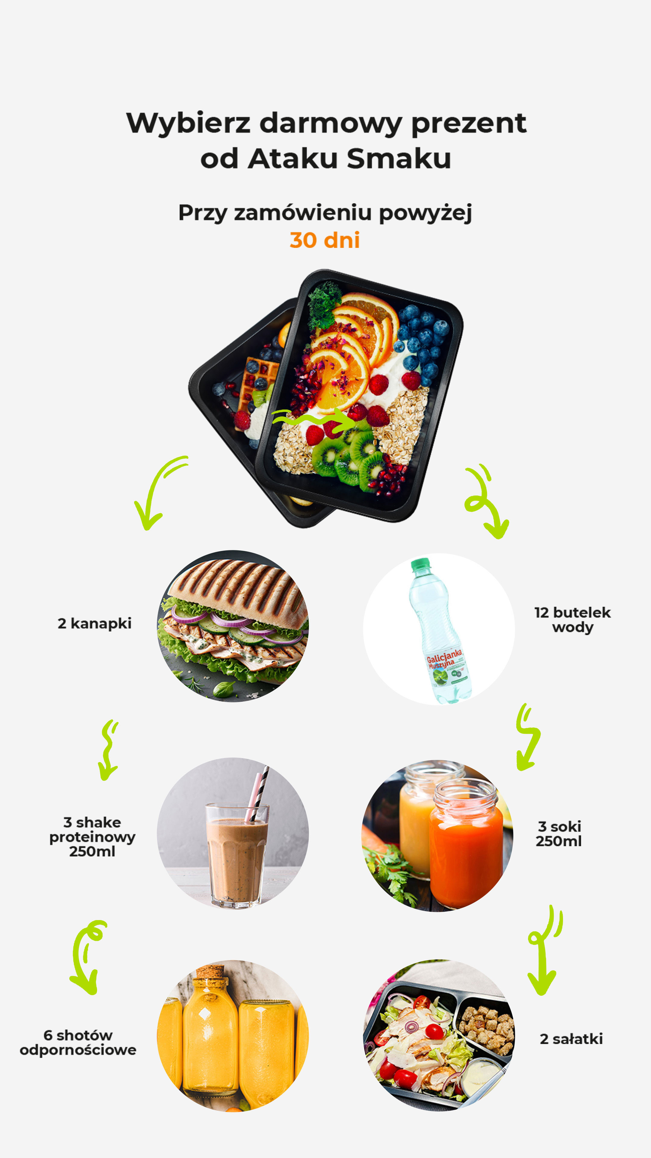 Wybierz darmowy prezent od Ataku Smaku przy zamówieniu powyżej 30 dni